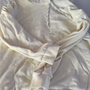 Marc New York Off-White Ribbed Hoodie